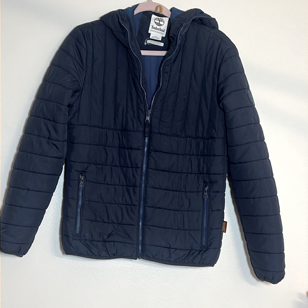 Timberland Blue Zip Up Puffer Winter Rain Jacket Coat Small